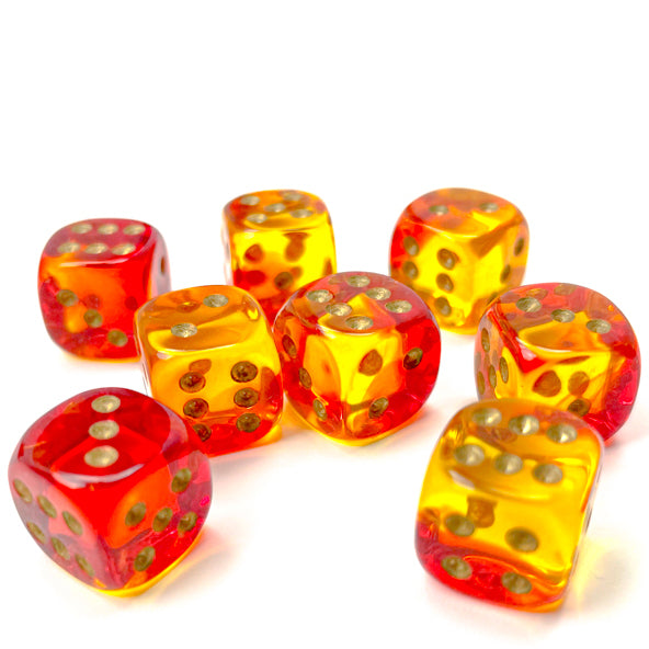 Deck Box Dice Case - Orange shell, Red drawer, Gemini Translucent Red-Yellow/gold dice